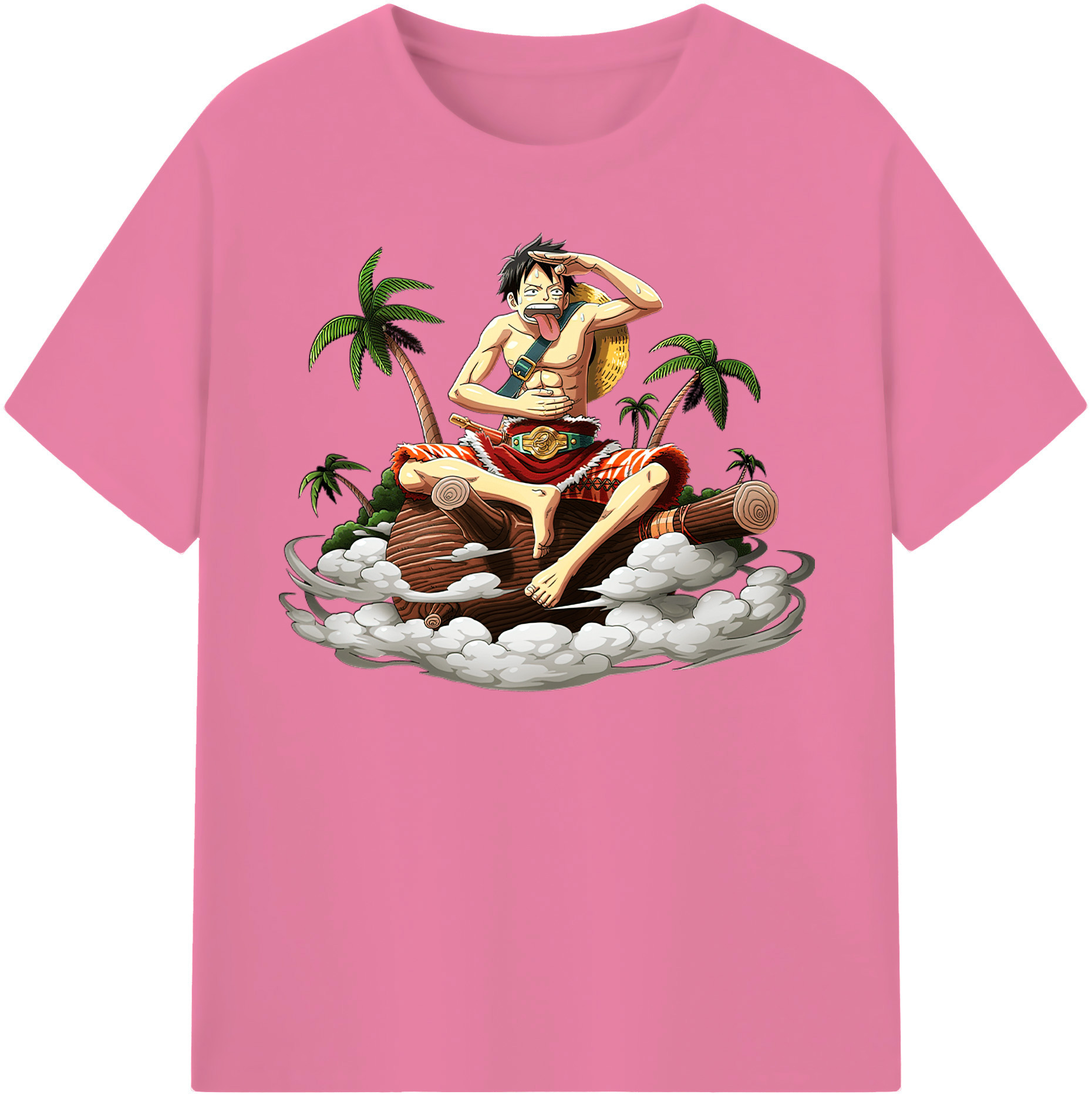 ワンピース モンキー・D・ルフィ ONE PIECE Monkey D. Luffy 綿100％半袖Tシャツ（フロントプリント）
